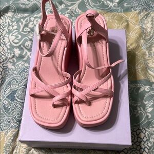 Pink never worn sandals